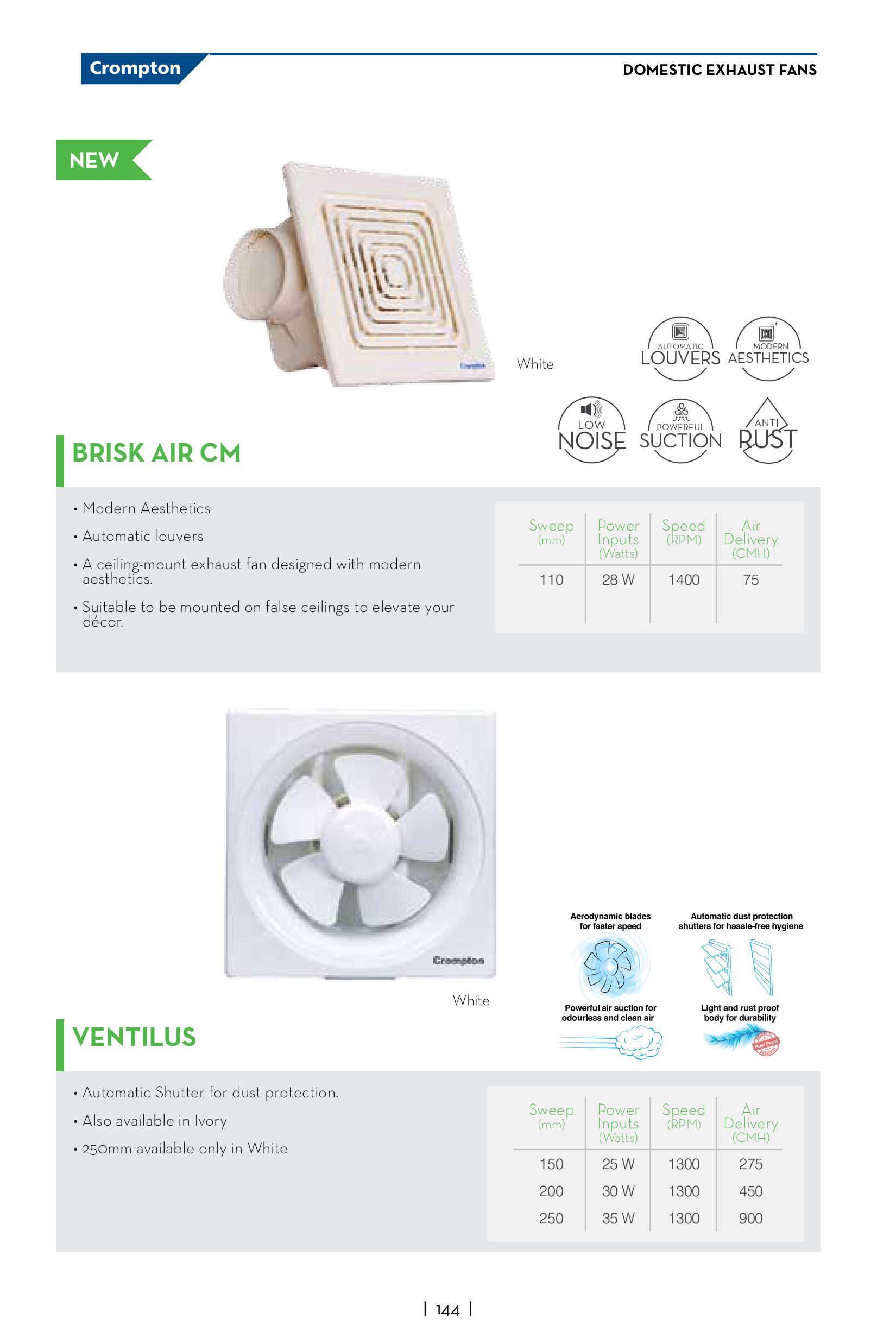 Crompton Exhaust Brisk Air CM Ventilus