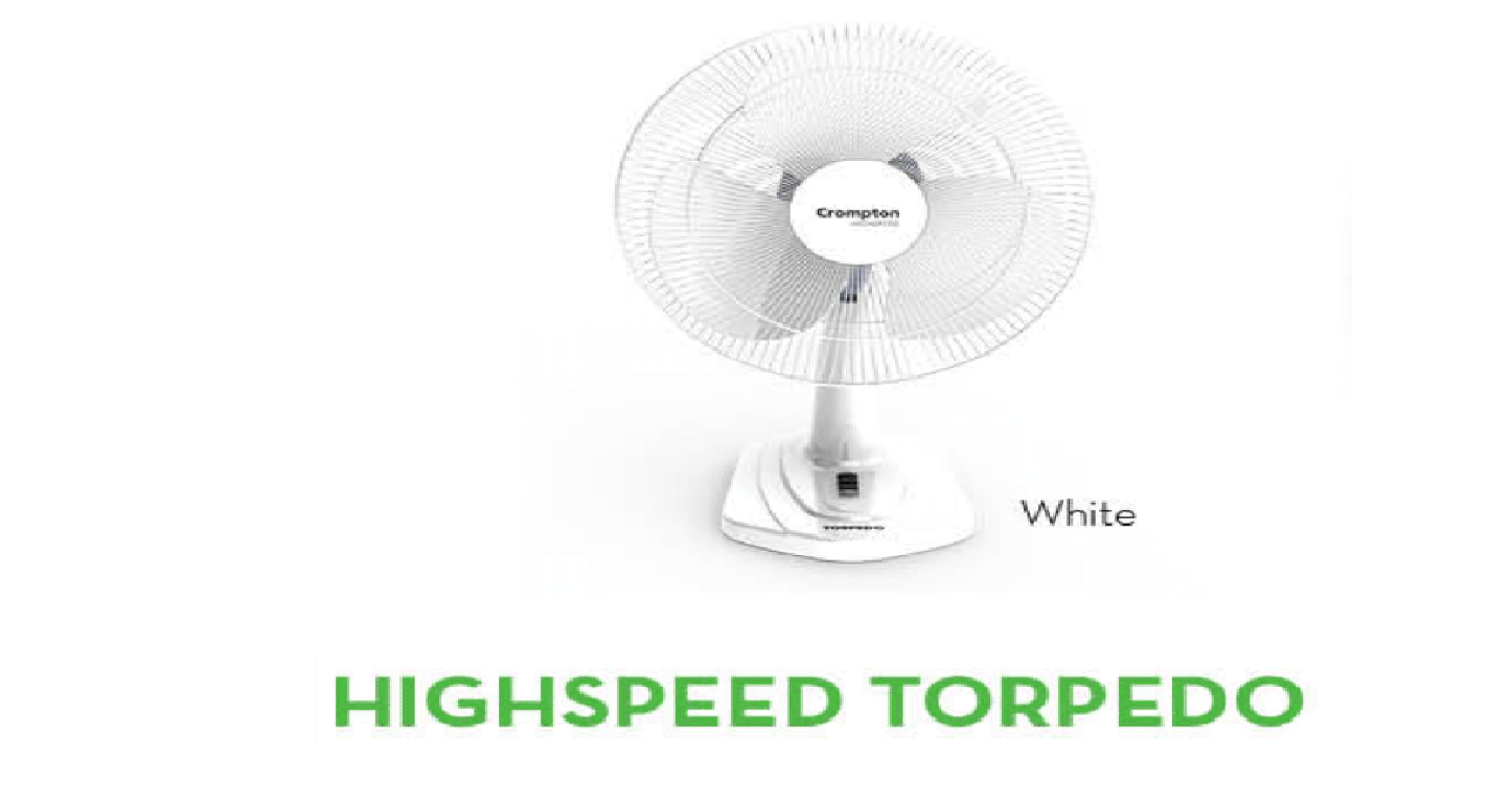 TABLE FAN-HIGHSPEED TORPEDO-WHITE