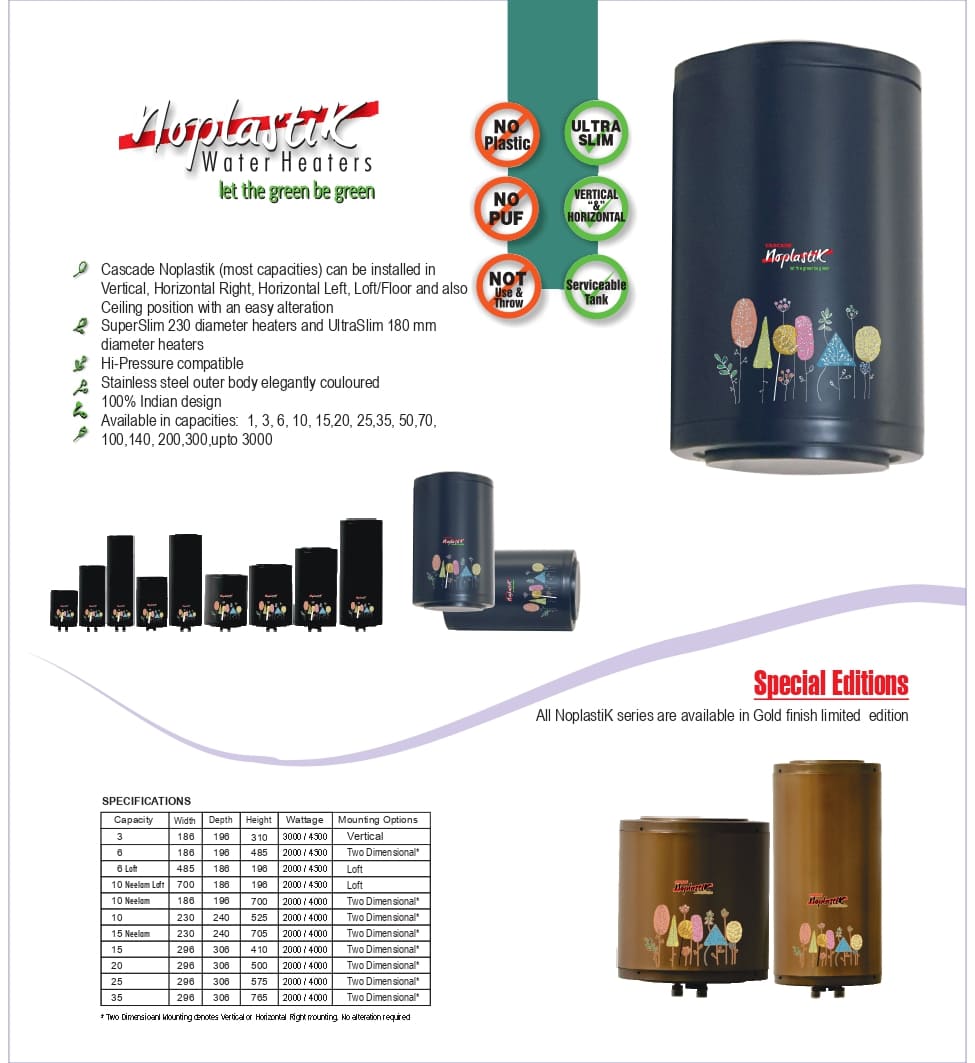 noplastik Water Heaters